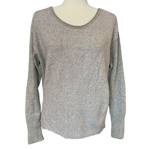 Athleta Mixed Brindle Sweater Gray Wool Blend Womens Medium